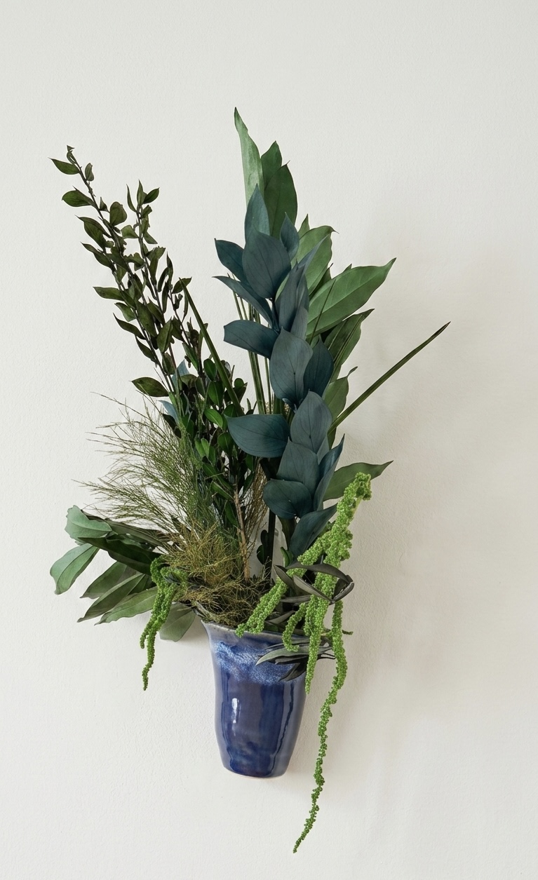 Ručne vyrobená keramická nástenná váza „Polnočná hlbočina“